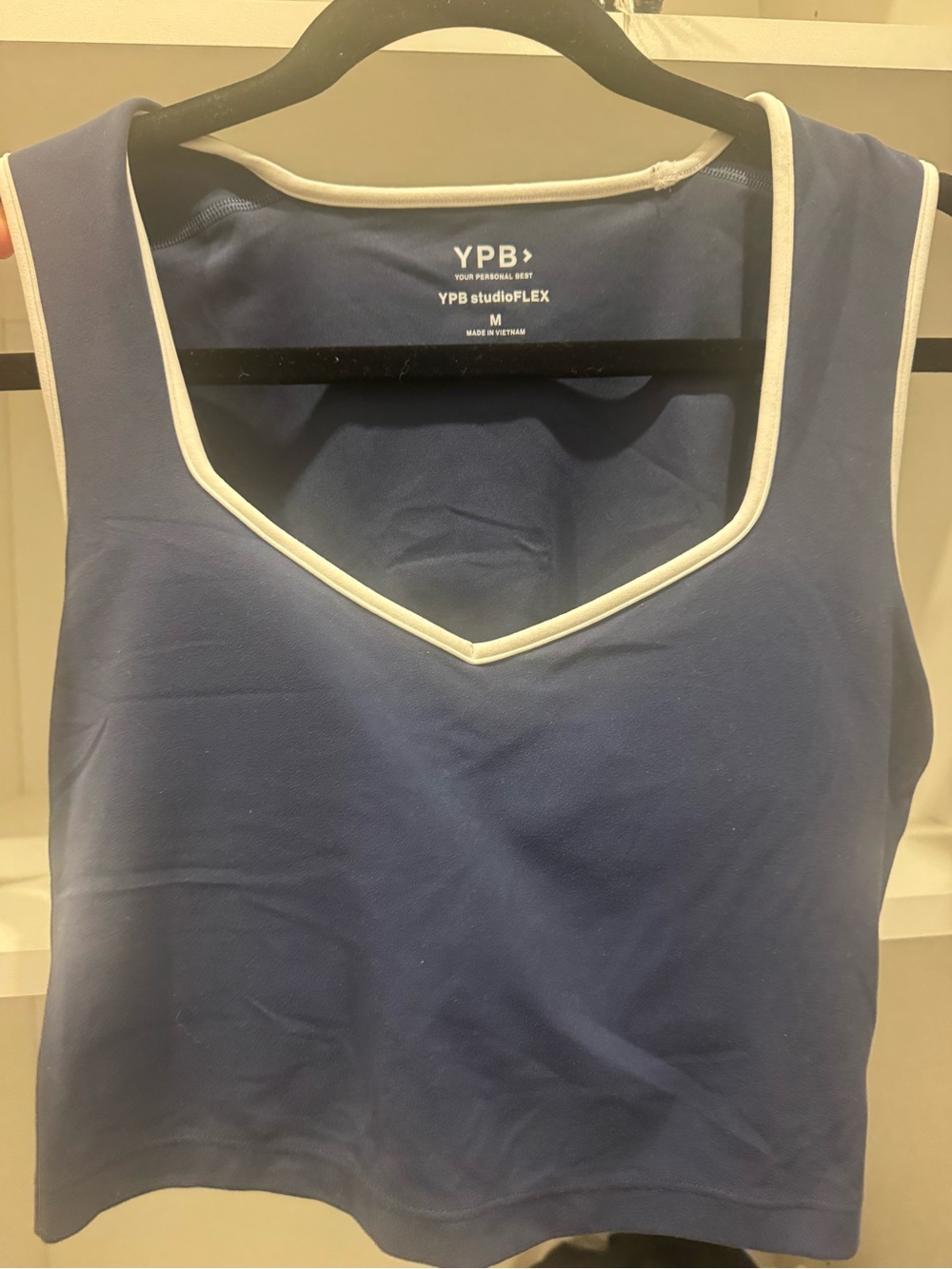 Abercrombie & Fitch Navy Tank with White Piping